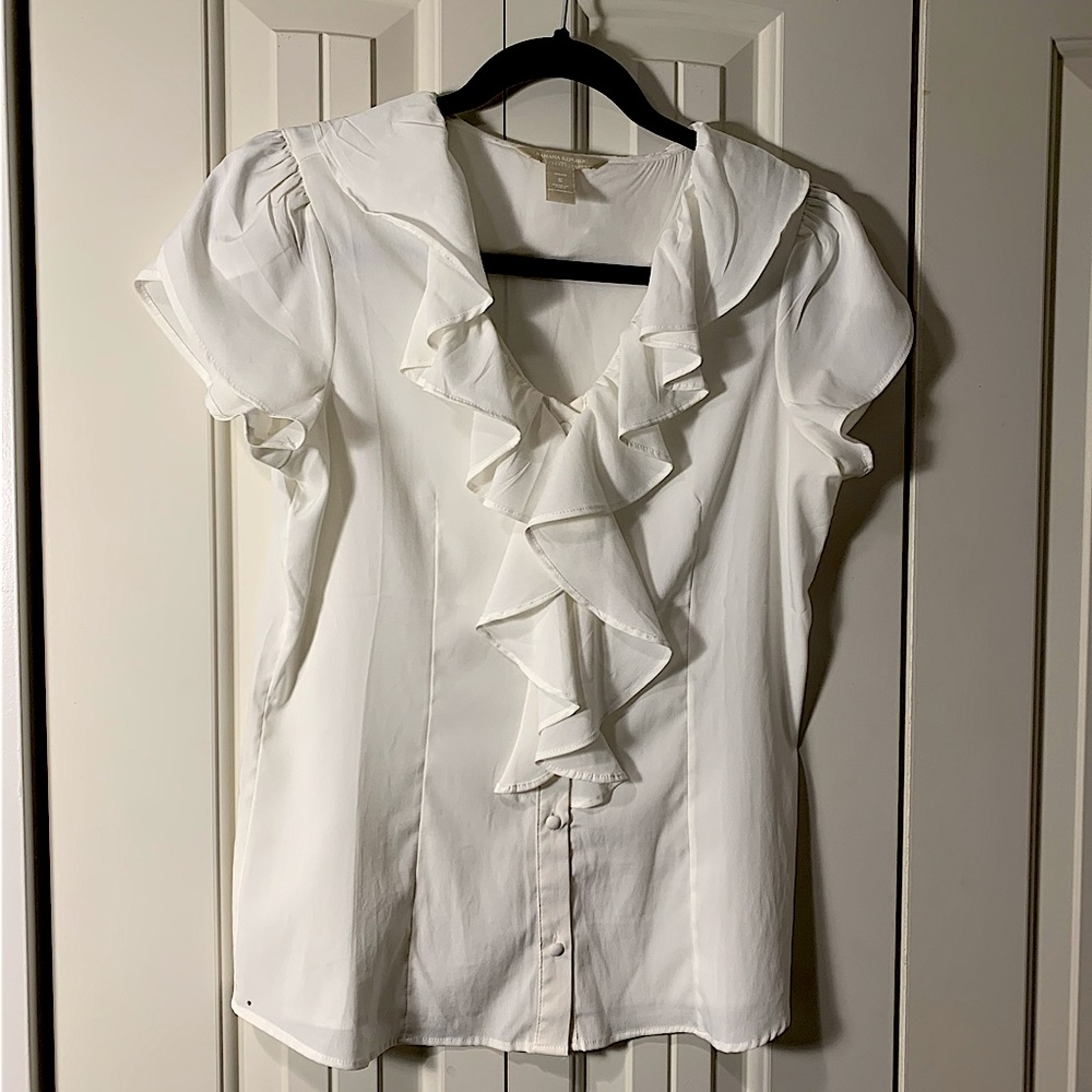 Banana republic ruffle sleeve blouse